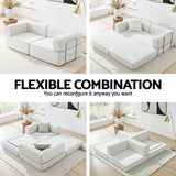Artiss Convertible Folding Sofa Bed Beign