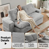 Convertible Folding Sofa Bed in Corduroy Grey