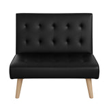 Artiss Sofa Bed Couch 1 Seater Lounge Fabric Black