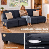 Artiss 4 Seater Modular Sofa Set Sectional Easy Assembly Dark Grey