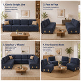 Artiss 4 Seater Modular Sofa Set Sectional Easy Assembly Dark Grey