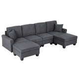 Artiss Modular Sectional U Shaped Storage Sofa Couches for Living Room Grey