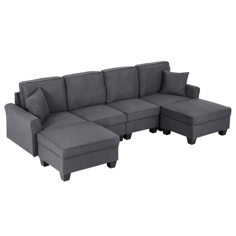 Artiss Modular Sectional U Shaped Storage Sofa Couches for Living Room Grey