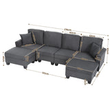 Artiss Modular Sectional U Shaped Storage Sofa Couches for Living Room Grey