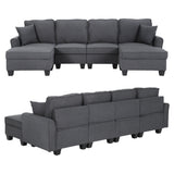Artiss Modular Sectional U Shaped Storage Sofa Couches for Living Room Grey