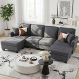 Artiss Modular Sectional U Shaped Storage Sofa Couches for Living Room Grey