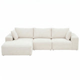 Artiss 3 Seater Modular Sofa Bed Sectional Boneless Couches for Living Room Corduroy Compressed Sofa White