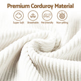 Artiss 3 Seater Modular Sofa Bed Sectional Boneless Couches for Living Room Corduroy Compressed Sofa White