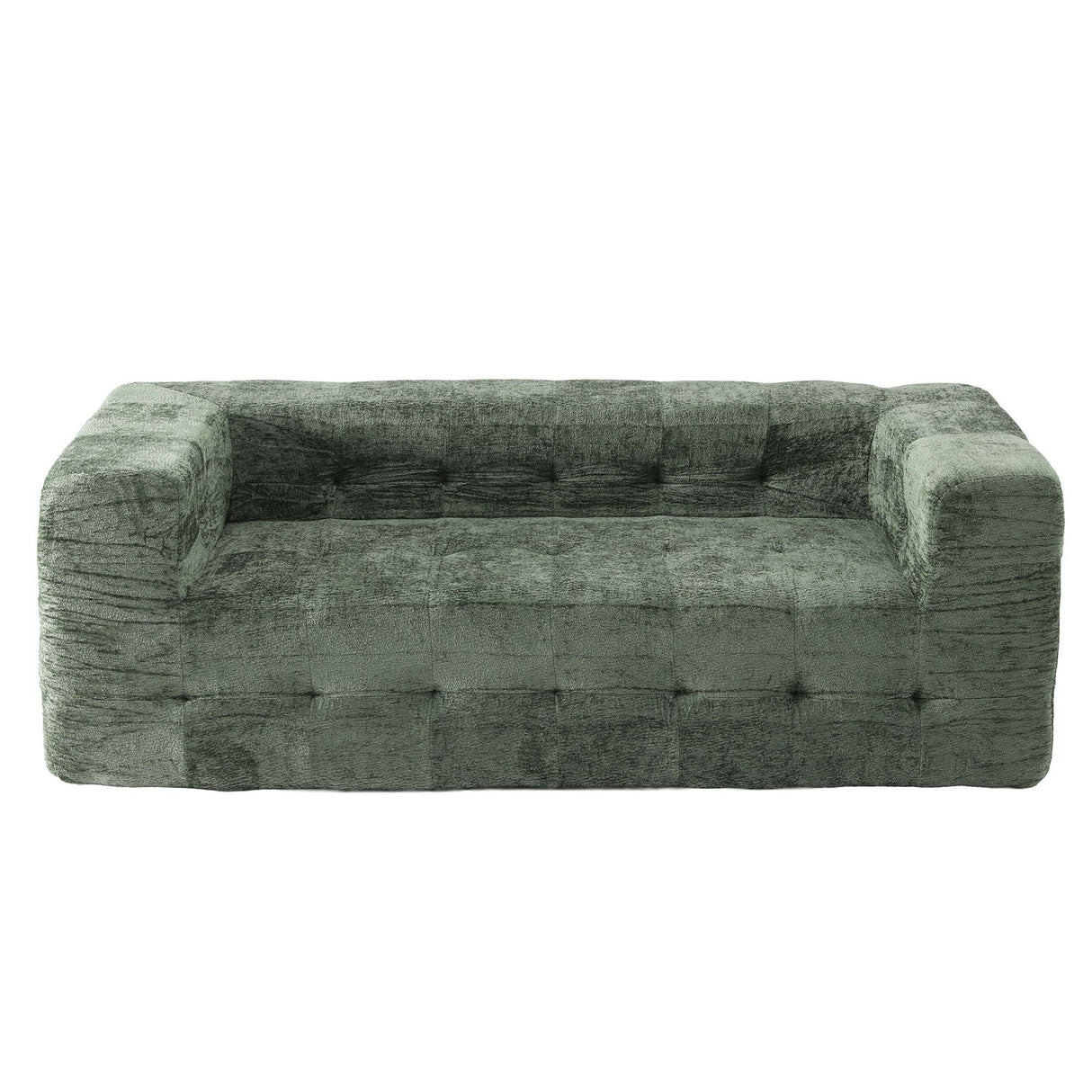Artiss Comfort Boneless Sofa for Living Room Green Luxury Chenille