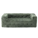 Artiss Comfort Boneless Sofa for Living Room Green Luxury Chenille