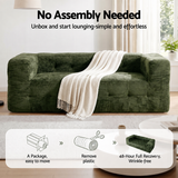 Artiss Comfort Boneless Sofa for Living Room Green Luxury Chenille