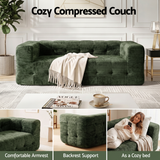 Artiss Comfort Boneless Sofa for Living Room Green Luxury Chenille