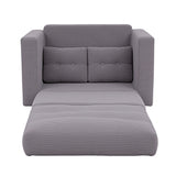 Artiss 2 Seater Corduroy Convertible Sofa Bed Pull Out Boneless Couch Grey