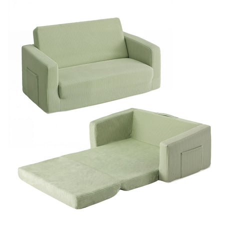 Artiss 2-in-1 Sofa Foam Couch with Side Pocket Light Green