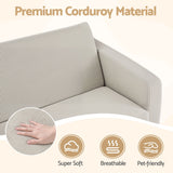 Artiss 2-in-1 Sofa Foam Couch with Side Pocket Light Grey