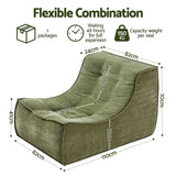 Artiss Floor Sofa Armless Chenille No Assembly Removable Cover Green