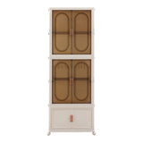 Artiss Foldable Storage Cabinet Stackable Wardrobe Box Clear Magnetic Door White