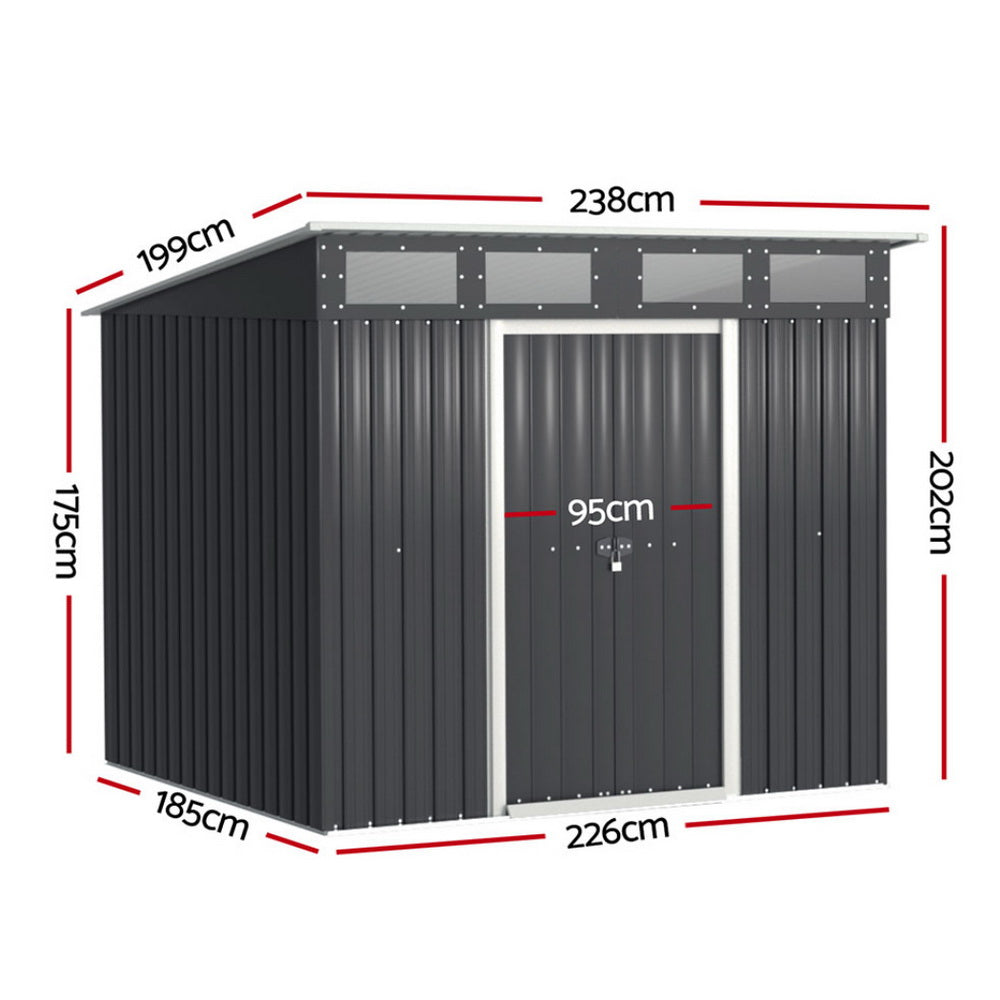 Giantz Garden Shed 2.38x1.99M Outdoor Storage Tool Workshop House Shelter