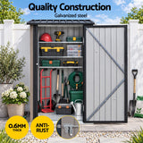 Giantz Garden Shed Outdoor Storage Metal Tool Shed Steel 99x104cm Brown
