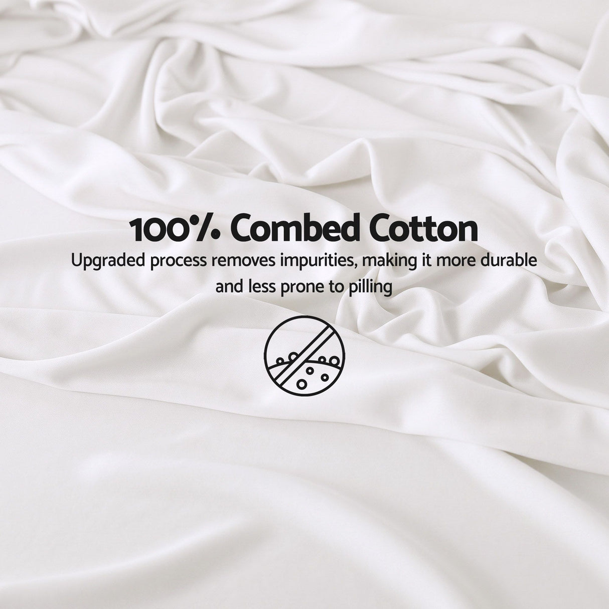 Giselle Kingsingle 500TC Cotton 4Pcs Sheet Set with 40cm Extra Deep Pocket for Thick Mattresses Sateen Weave for Sweaty Nights White