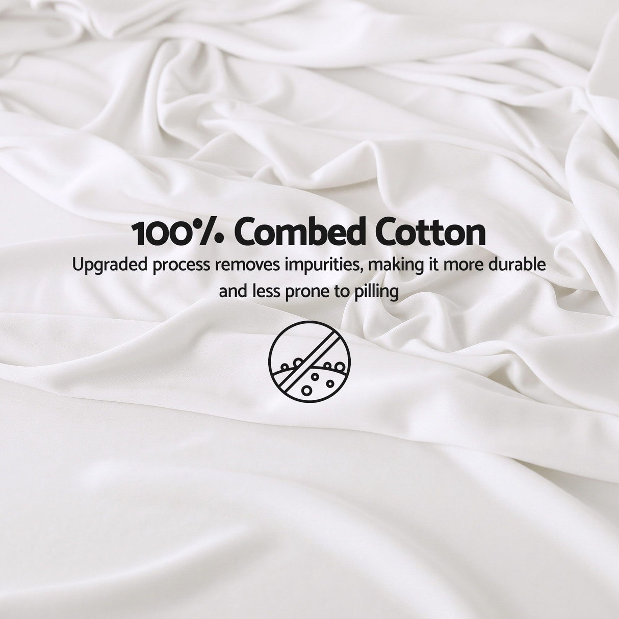 Giselle Queen 500TC Cotton 4Pcs Sheet Set with 40cm Extra Deep Pocket for Thick Mattresses Sateen Weave for Sweaty Nights White