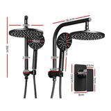 Cefito 9'' Rain Shower Head Set Handheld Round High Pressure Mixer Tap Black