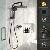 Cefito 9'' Rain Shower Head Set Handheld Round High Pressure Twins Tap Chrome
