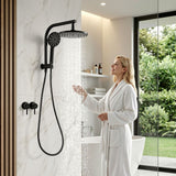 Cefito 9'' Rain Shower Head Set Handheld Round High Pressure Twins Tap Chrome