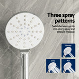 Cefito 9'' Rain Shower Head Set Handheld Round High Pressure Mixer Tap Chrome