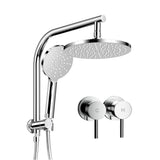 Cefito 9'' Rain Shower Head Set Handheld Round High Pressure Twins Tap Chrome