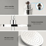 Cefito 9'' Rain Shower Head Set Handheld Round High Pressure Twins Tap Chrome