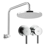 Cefito 9'' Rain Overhead Swivel Shower Head with Wall Twin Swivel Bathroom Tap Silver