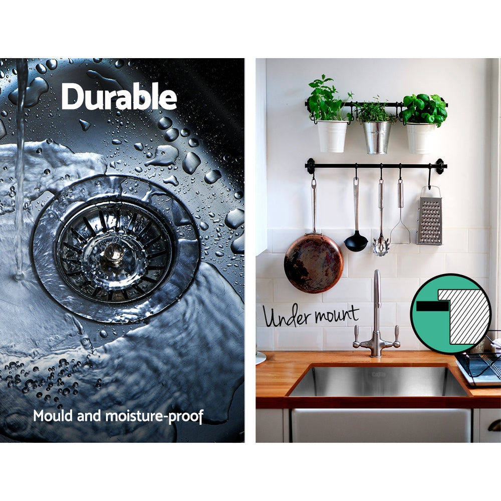 Cefito Kitchen Sink 51X45CM Stainless Steel Basin Single Bowl Silver