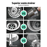 Cefito Kitchen Sink 53X50CM Stainless Steel Basin Single Bowl Silver