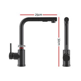 Cefito Stainless Steel Sink 30x45CM With Pull Out Mixer Tap Kitchen Basin Single Bowl Black