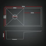 Cefito Stainless Steel Sink 75x45CM With Pull Out Mixer Tap Kitchen Basin Single Bowl Black