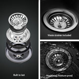 Cefito Kitchen Sink 75X45CM Stainless Steel Basin Single Bowl Drain Part Black
