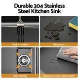 Cefito Kitchen Sink 304 Stainless Steel Bar Sink Millet Grain Water Basin Sink
