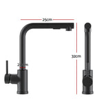 Kitchen Mixer Tap Pull Out Round 2 Mode Sink Basin Faucet Swivel WELS Black