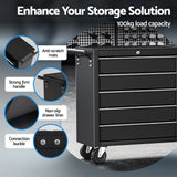 Giantz Tool Chest Trolley 10 Drawers Toolbox Storage Black