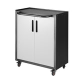 Giantz Rolling Tool Cabinet Heavy-Duty Storage Cabinet Adjustable Shelf Black and Grey