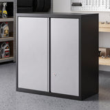 Giantz Steel Tool Cabinet Wall Mount Adjustable Shelf Garage Storage Lockable Black Grey