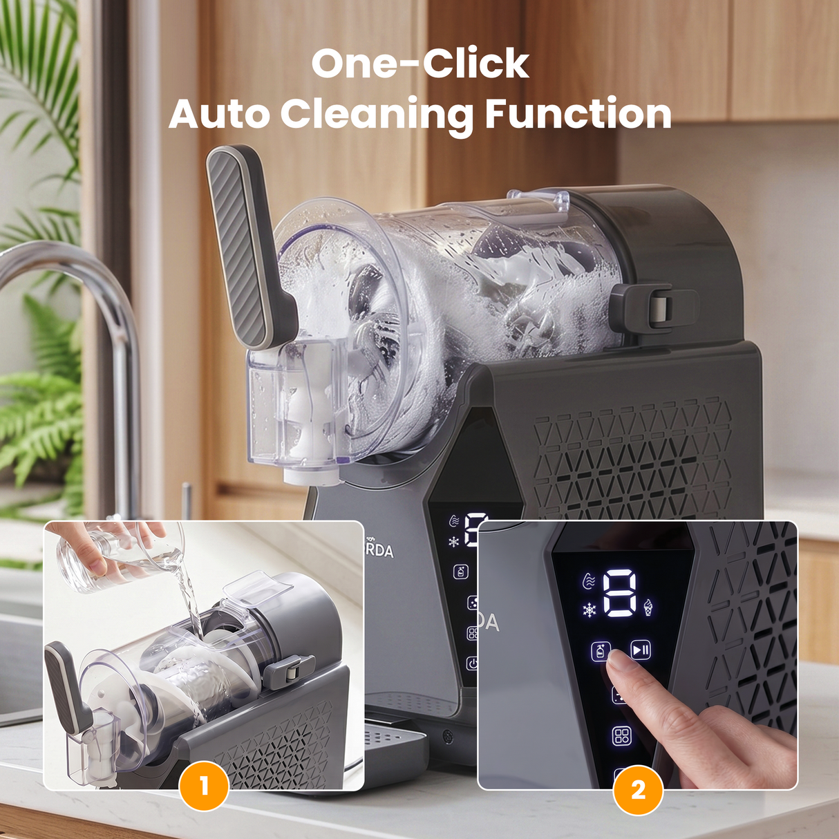 NORDA 1.3L Slushie Machine Frozen Drink Maker Slushy Ice Cream Maker No Ice Compressor Touchscreen for Home BBQ Party