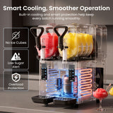 NORDA Slushie Machine 2x4L Tank Commercial Frozen Drink Maker 5 Modes Milkshake