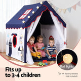 Keezi Kids Play Tent Playhouse Castle with Floor Mat String Ball Light 134X103CM