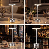 Artiss Silver Touch Table Lamp, Warm to Cool White LED, Dimmable 3000-6000K 24 LEDs, Type-C