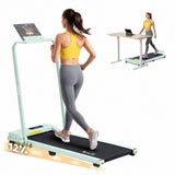 Everfit 3 in 1 Walking Pad Treadmill 12% Incline Foldable Under Desk Treadmills for Home 38cm Green