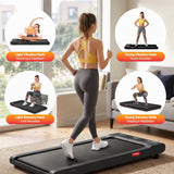 Everfit 5 in 1 Vibration Walking Pad Under Desk Treadmill 10% Incline 400mm Belt Home Gym Black