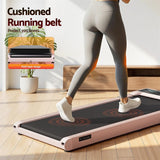 Everfit 5 in 1 Vibration Walking Pad Under Desk Treadmill 10% Incline 400mm Belt Home Gym Pink