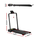 Everfit Treadmill Electric Walking Pad with Incline Foldable for Home Gym Black